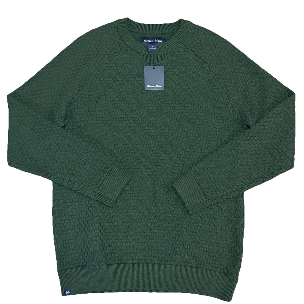 Mizzen Main Men's Small Spruce Green Hillcrest Crewneck Golf Sweater NWT
